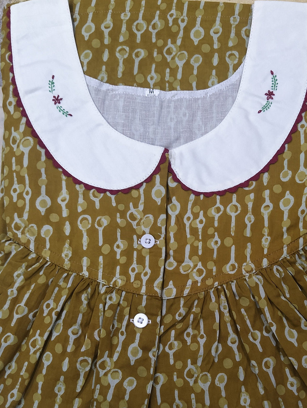 Soft Cotton With Pockets, Half Open Medium Printed Nighty
