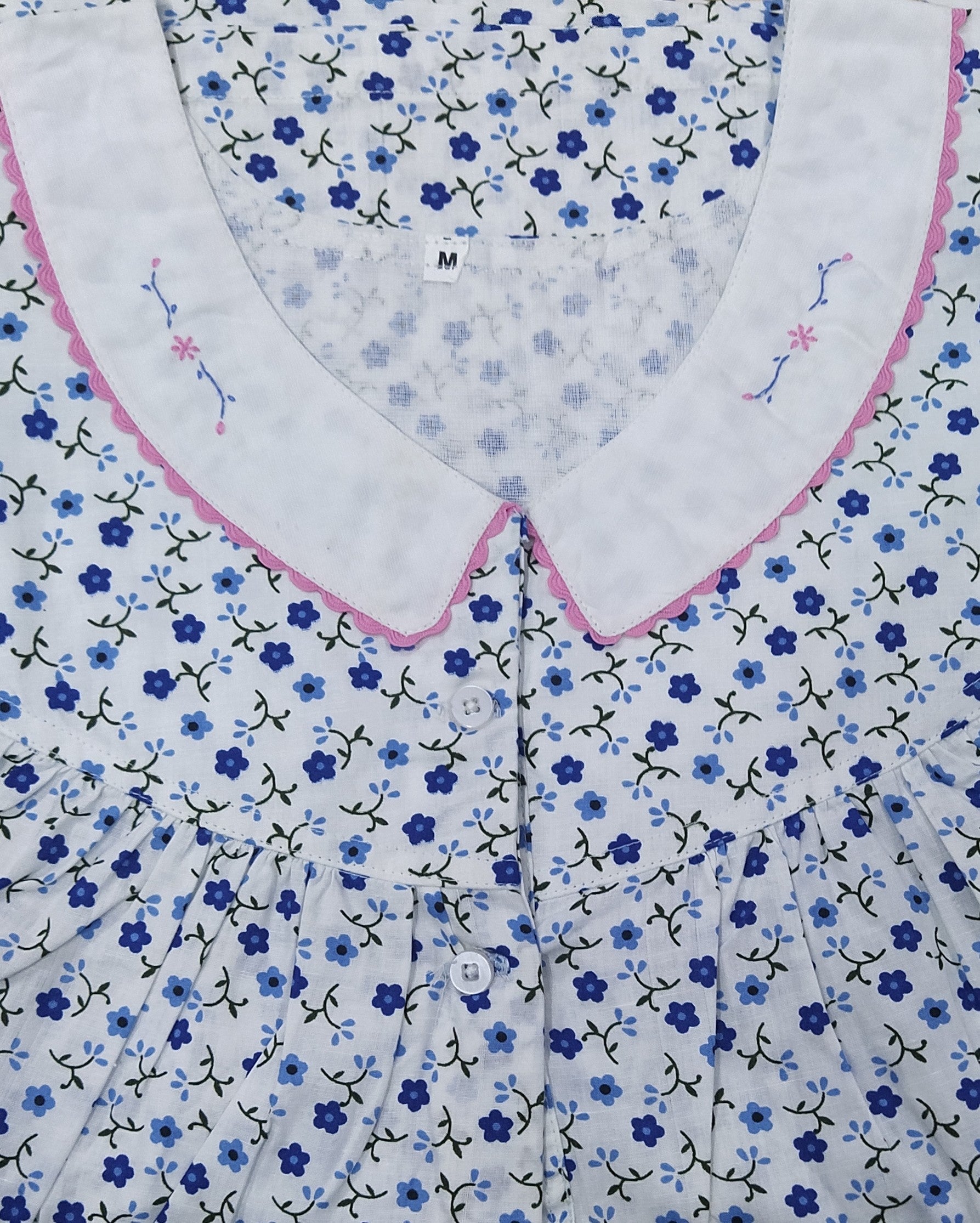 Cotton With Pockets, Half Open Medium Printed Nighty