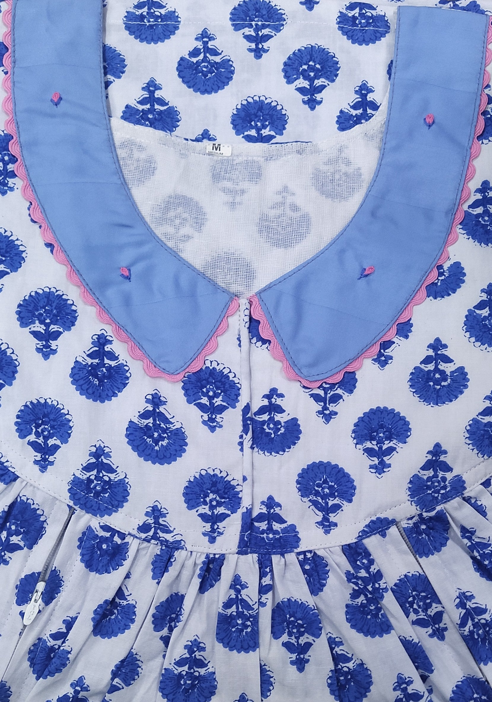 Cotton Side zip, With Pockets Medium Printed Nighty