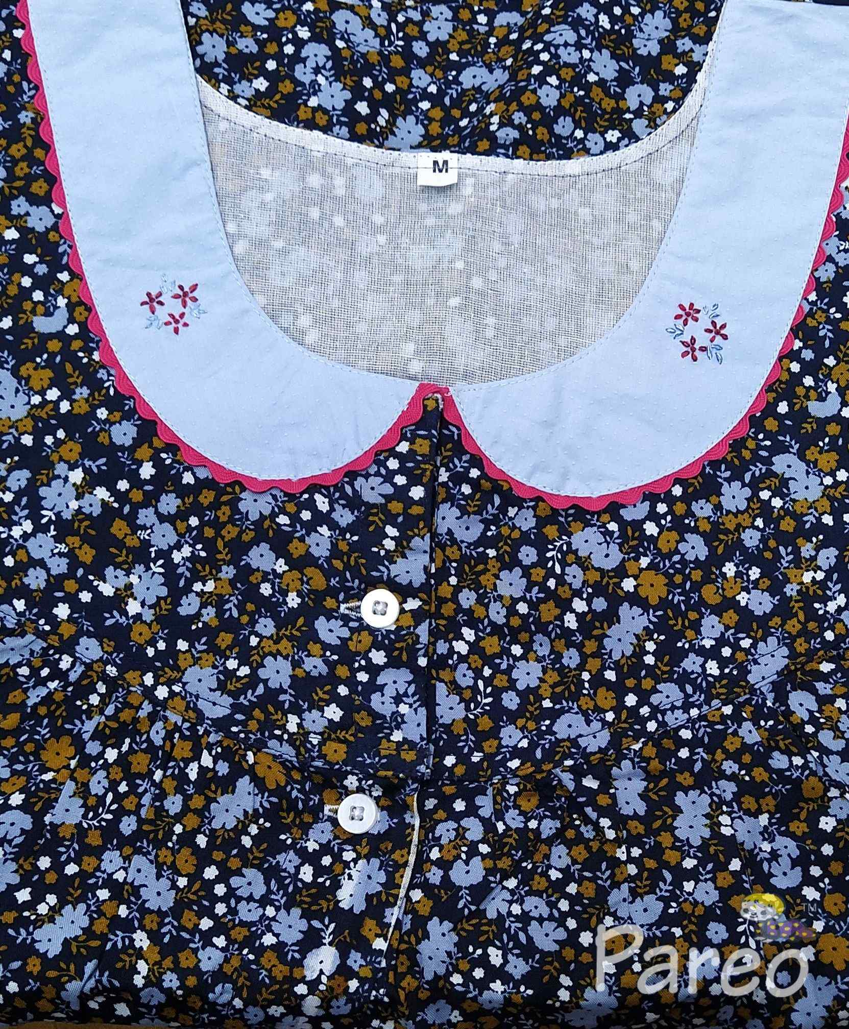 Rayon With Pockets, Full Open Medium Printed Nighty