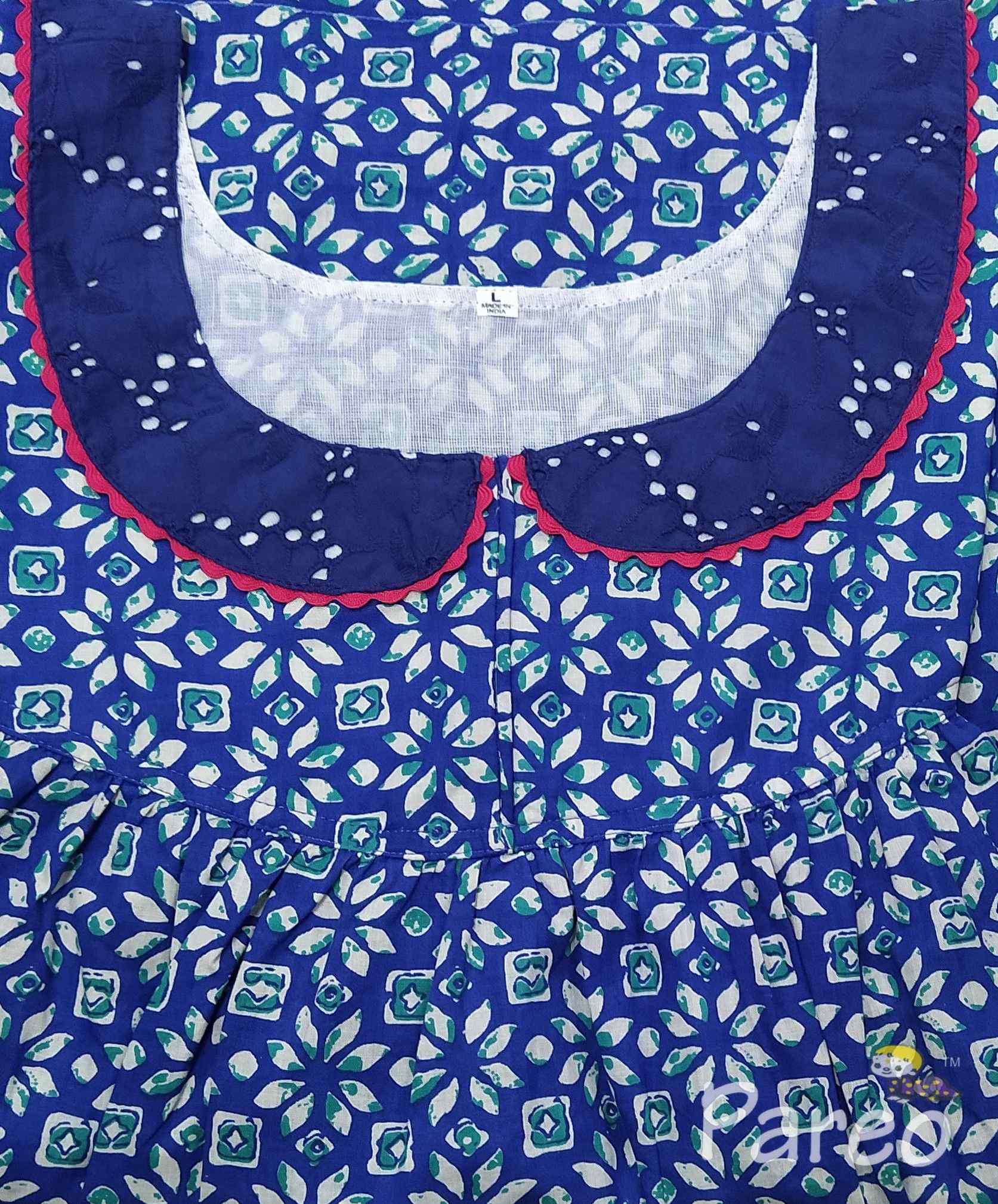 Cotton With Pockets, No Open Large Printed Nighty