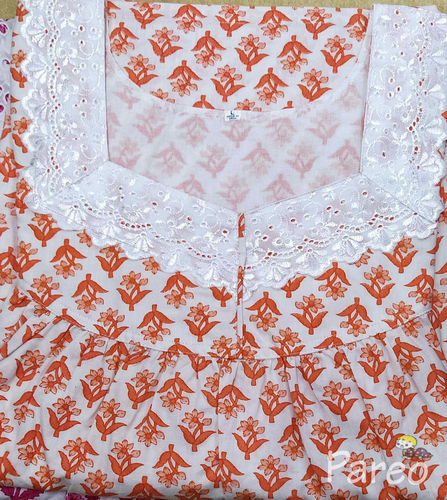 Cotton With Pockets, No Open Large Printed Nighty