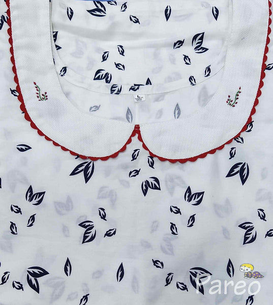 Cotton A-line churidar cut, With Pockets, No Open Large Printed Nighty