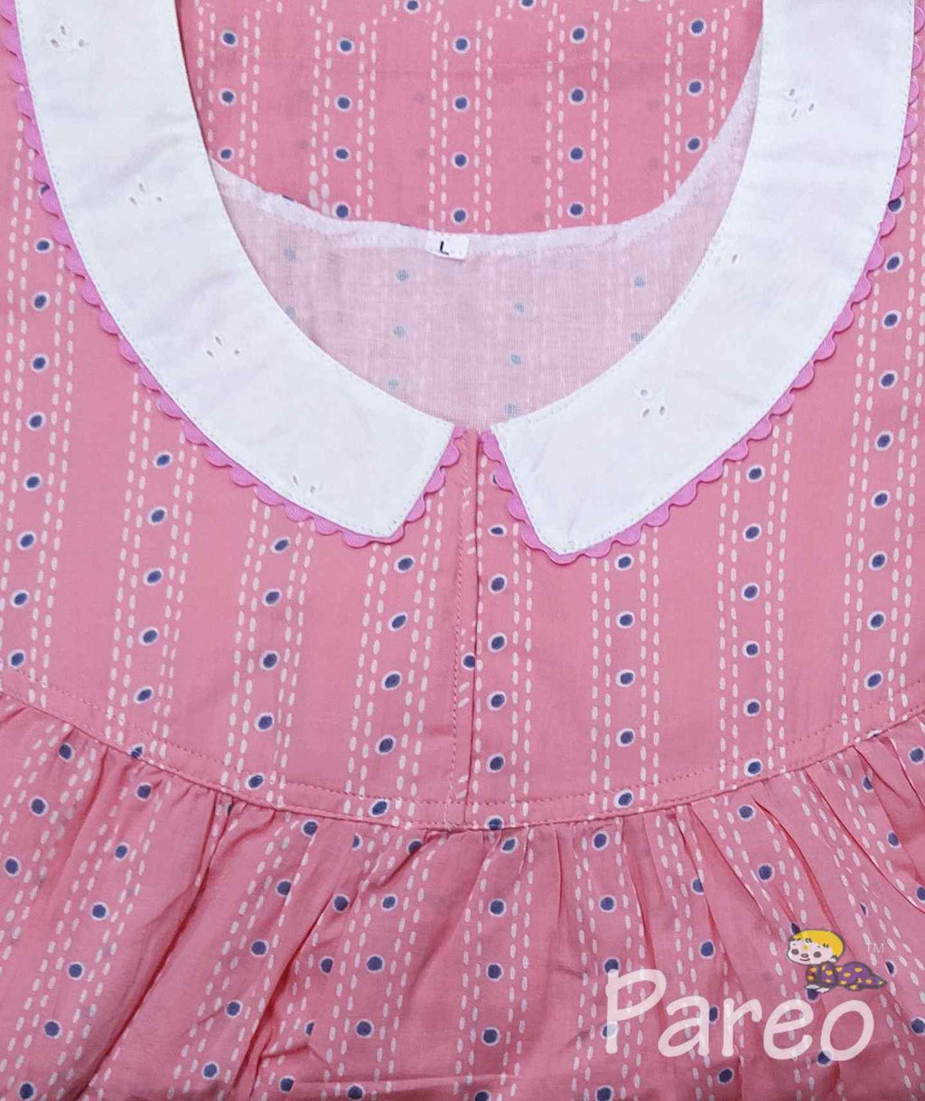 Cotton With Pockets, No Open Large Printed Nighty