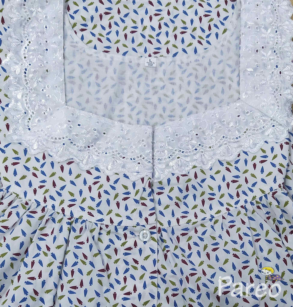 Cotton Full Open Large Printed Nighty