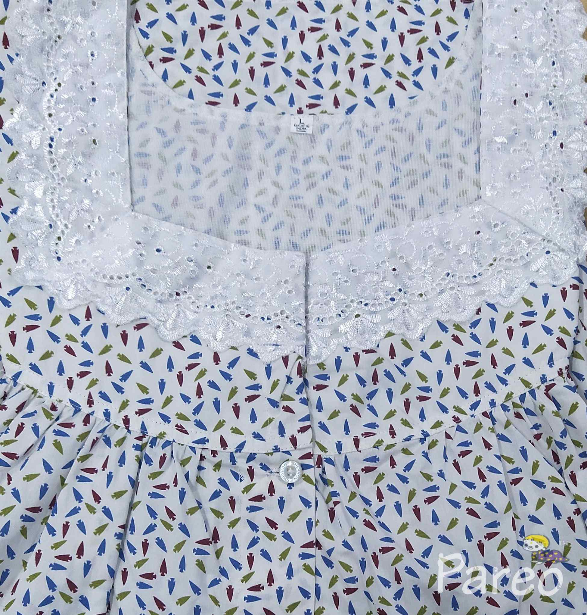 Cotton Full Open Large Printed Nighty