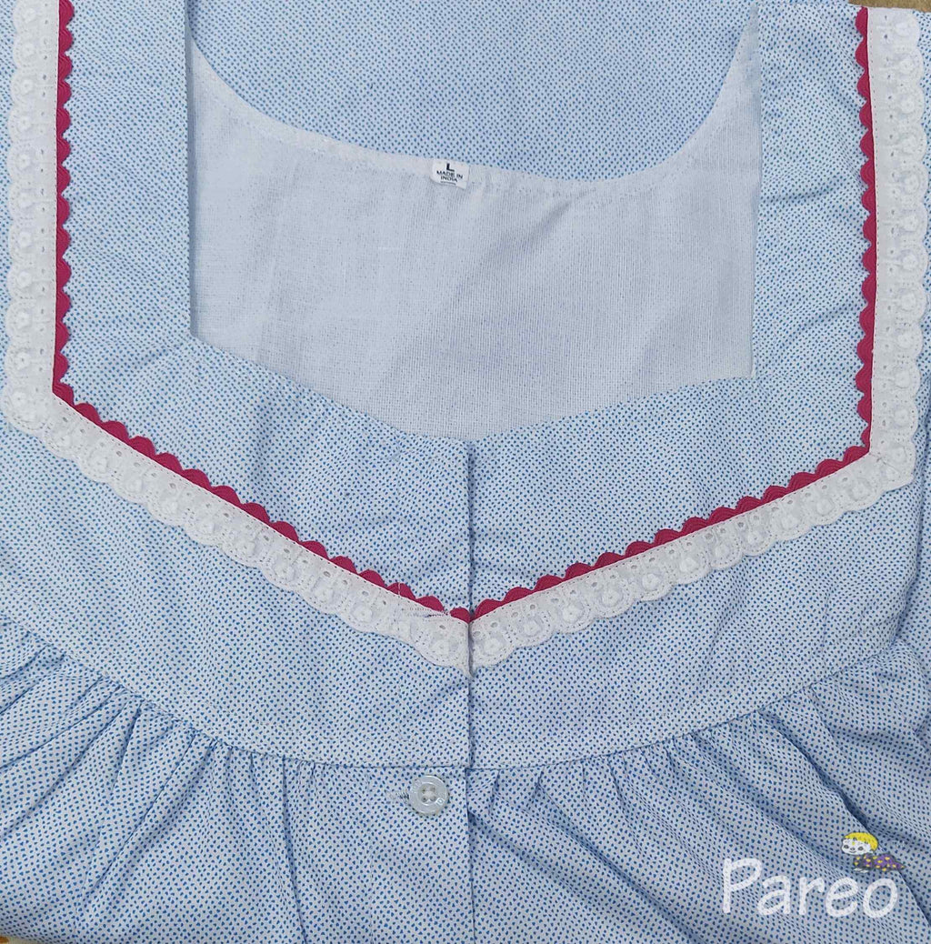 Cotton Full Open Large Printed Nighty
