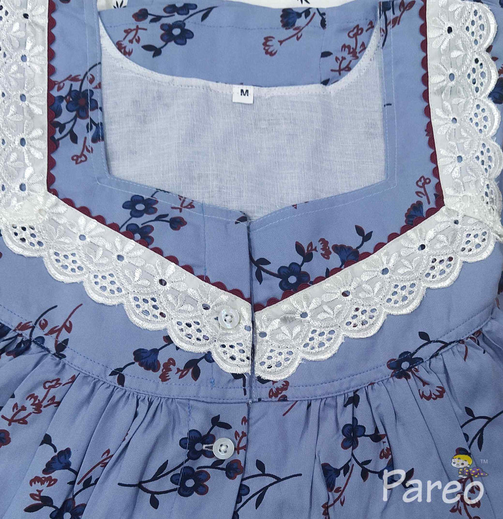 Cotton Full Open Small Printed Nighty