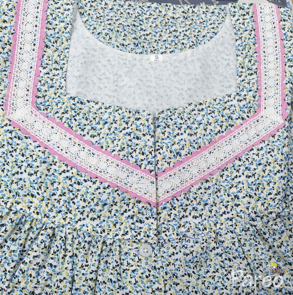 Cotton Full Open Small Printed Nighty