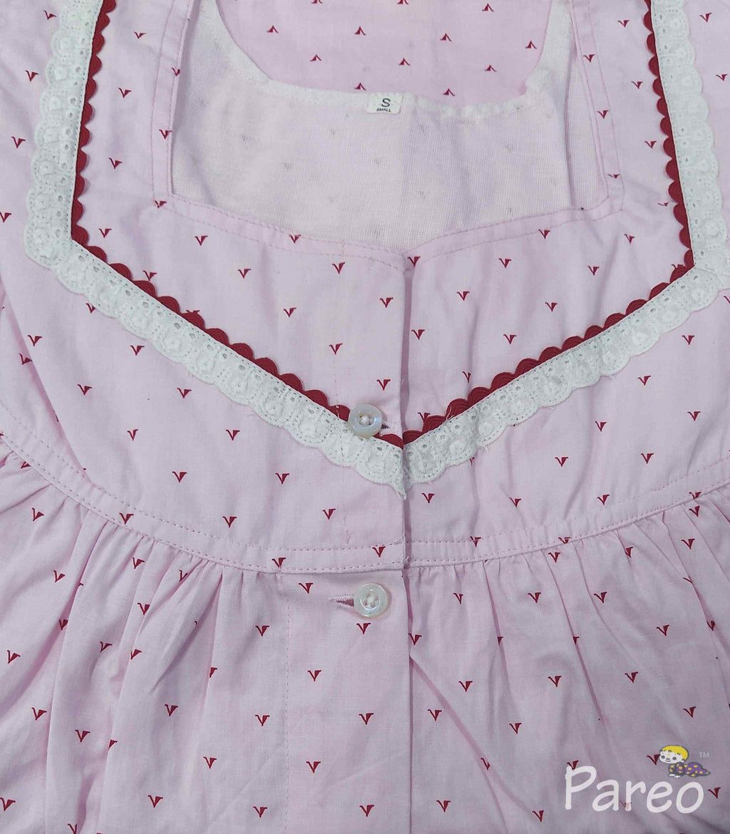 Cotton Full Open Small Printed Nighty