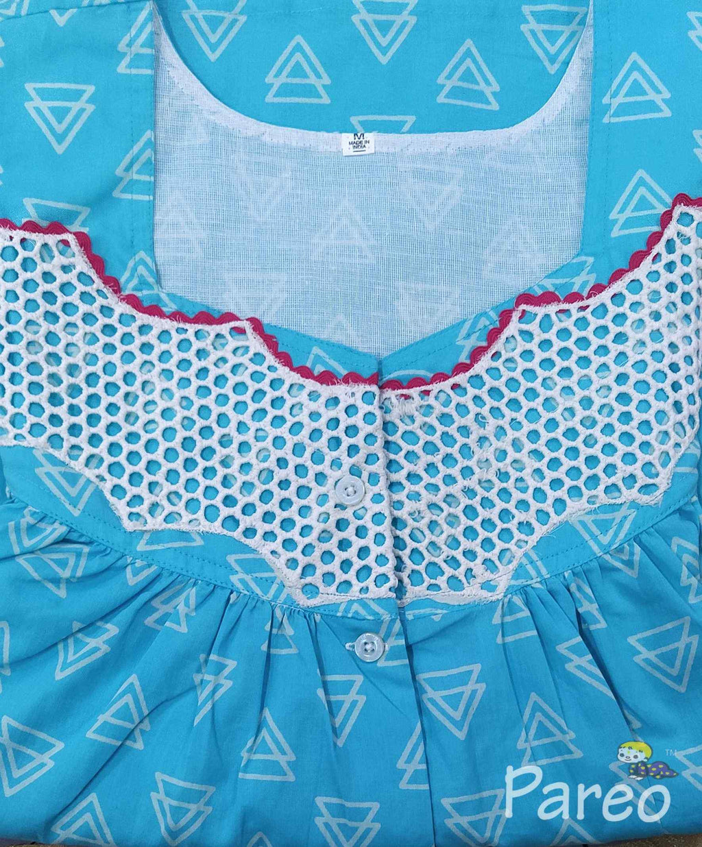 Soft Cotton With Pockets, Half Open Medium Printed Nighty