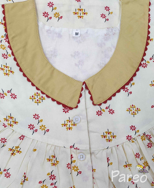 Cotton With Pockets, Half Open Medium Printed Nighty