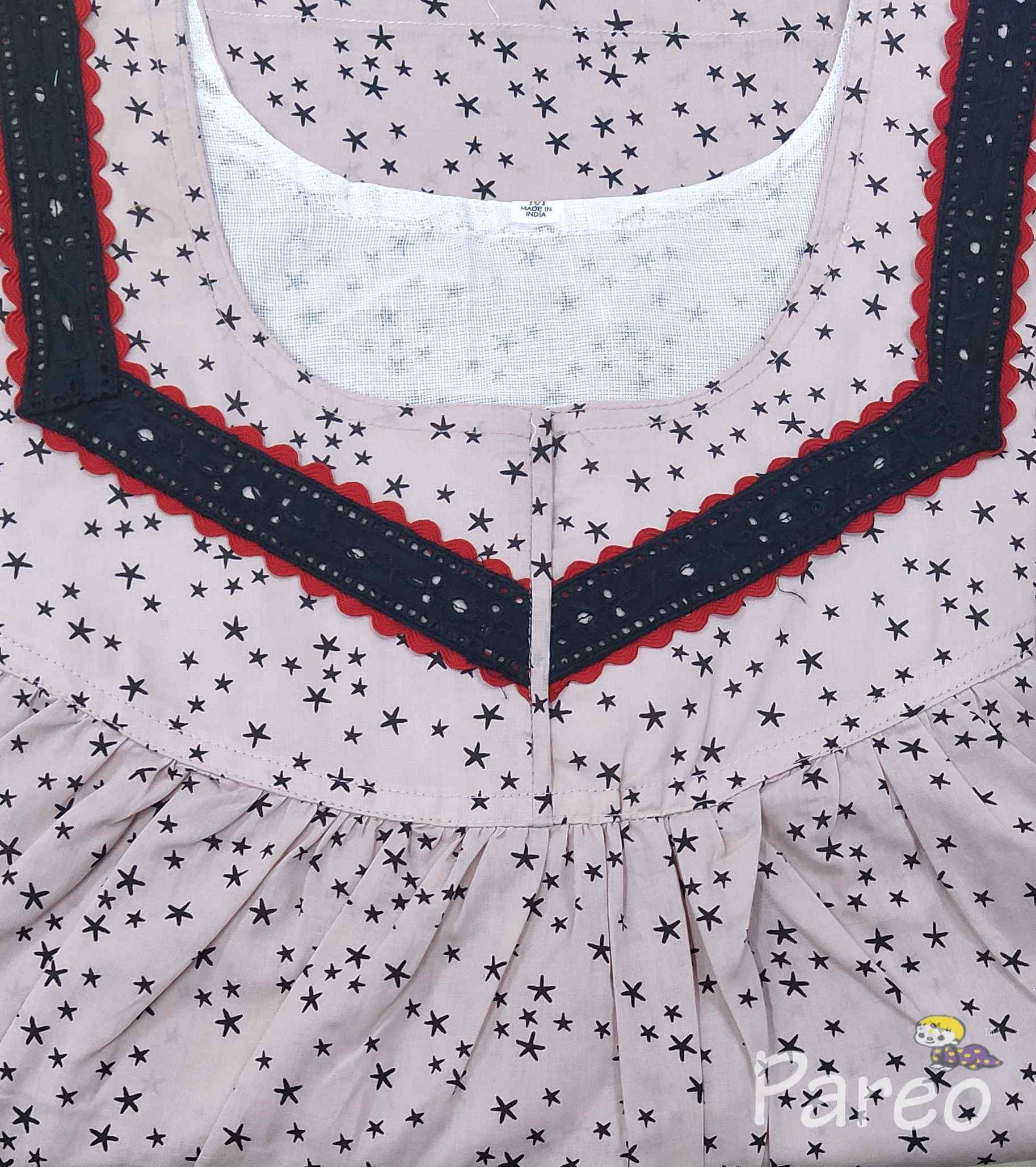 Cotton With Pockets, No Open Medium Printed Nighty