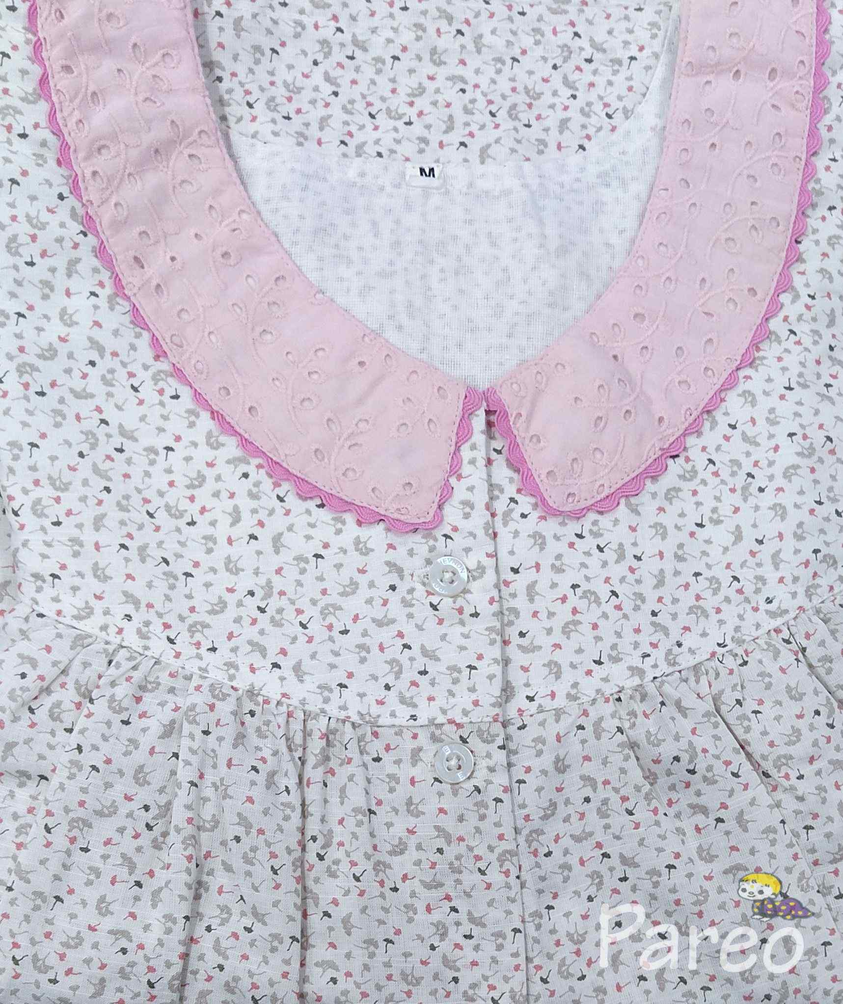 Cotton With Pockets, Half Open Medium Printed Nighty