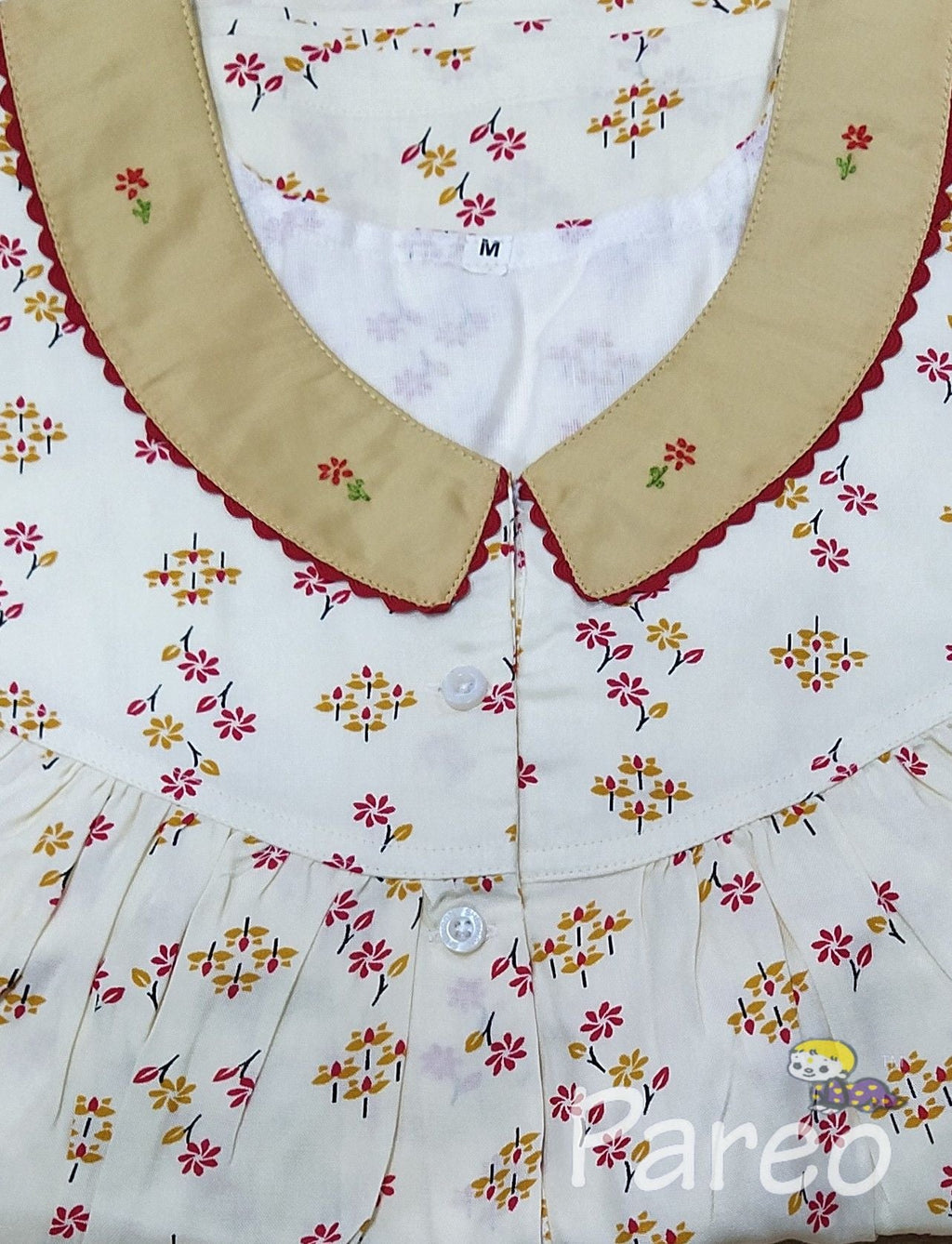 Cotton With Pockets, Half Open Medium Printed Nighty