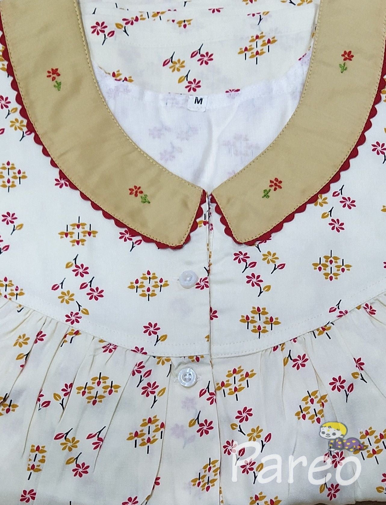 Cotton With Pockets, Half Open Medium Printed Nighty