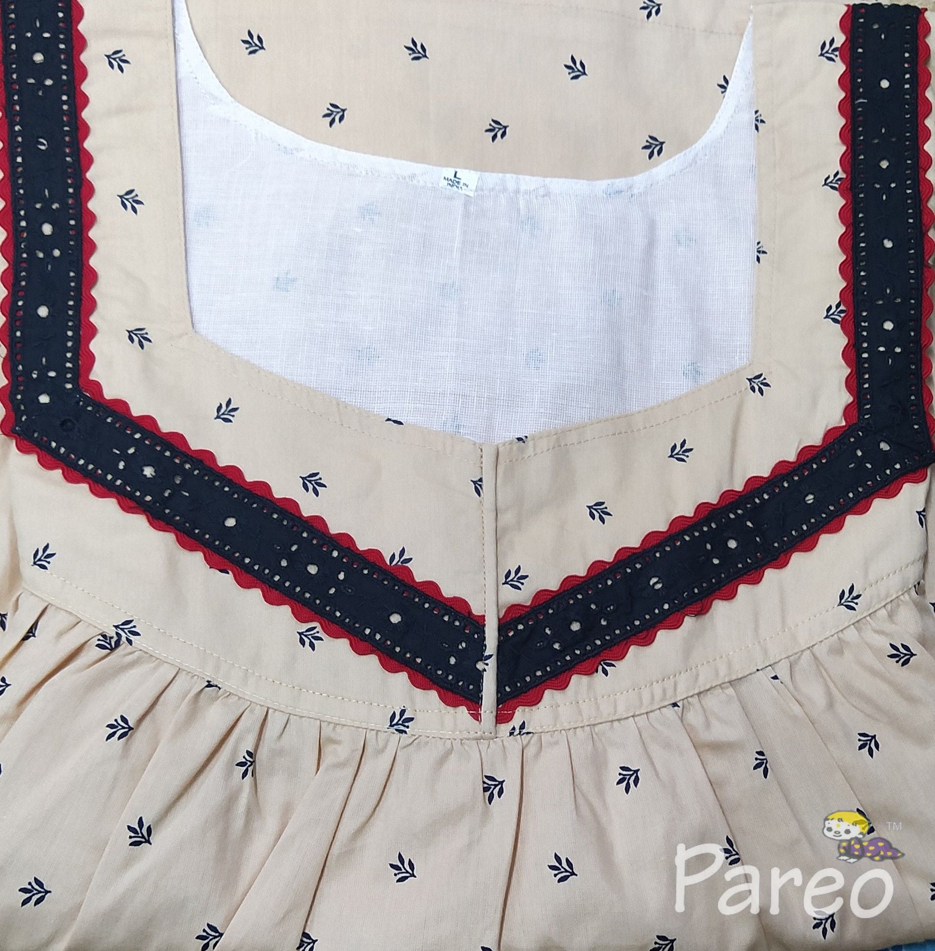 Cotton With Pockets, No Open Large Printed Nighty