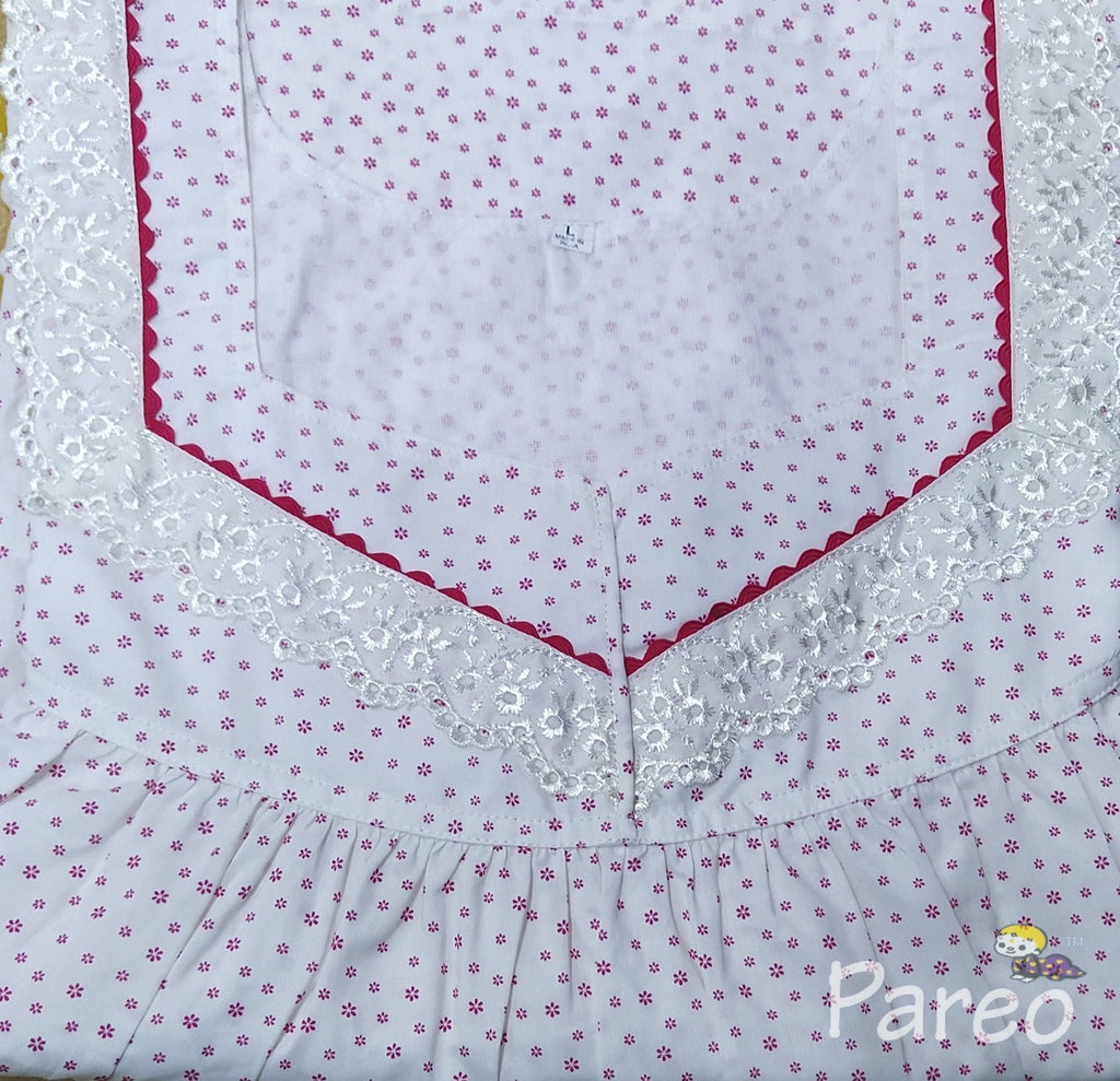 Cotton With Pockets, No Open Large Printed Nighty