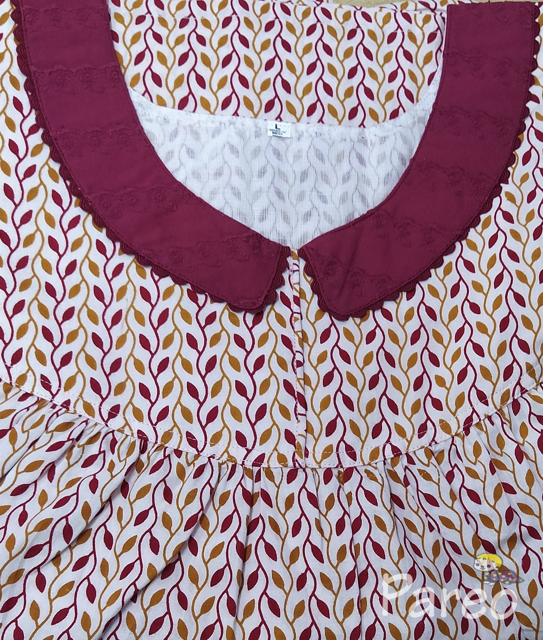 Cotton With Pockets, No Open, Extra Long Large Printed Nighty