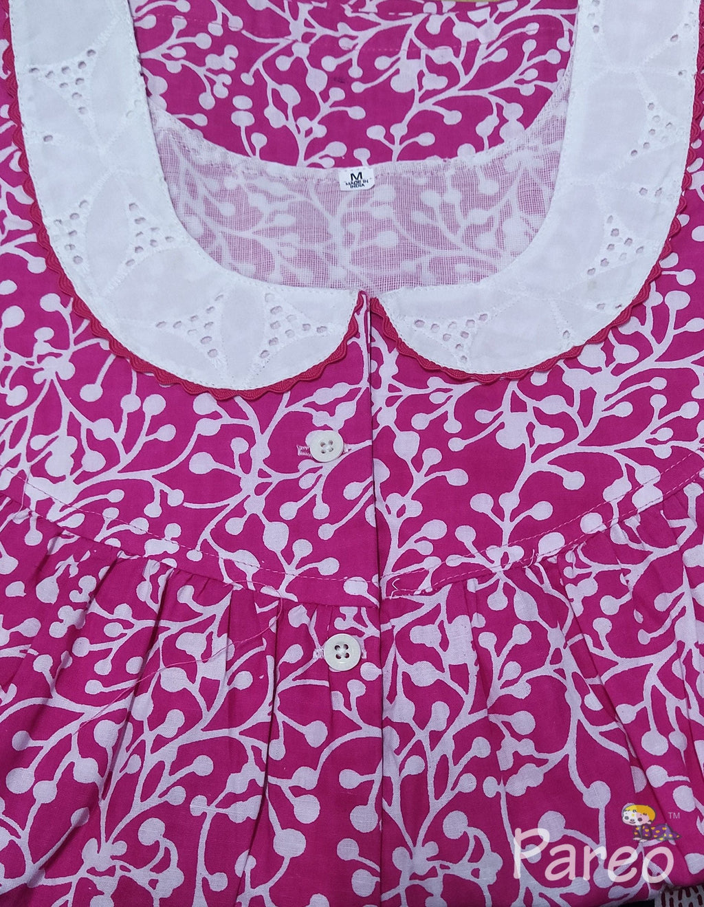 Cotton With Pockets, Half Open Medium Printed Nighty