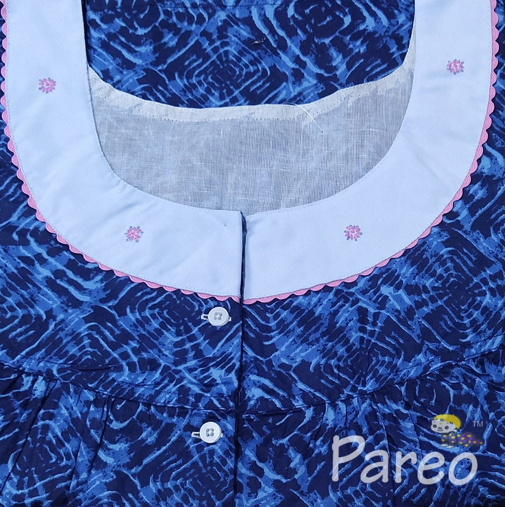 Soft Cotton With Pockets, Half Open Xlarge Printed Nighty