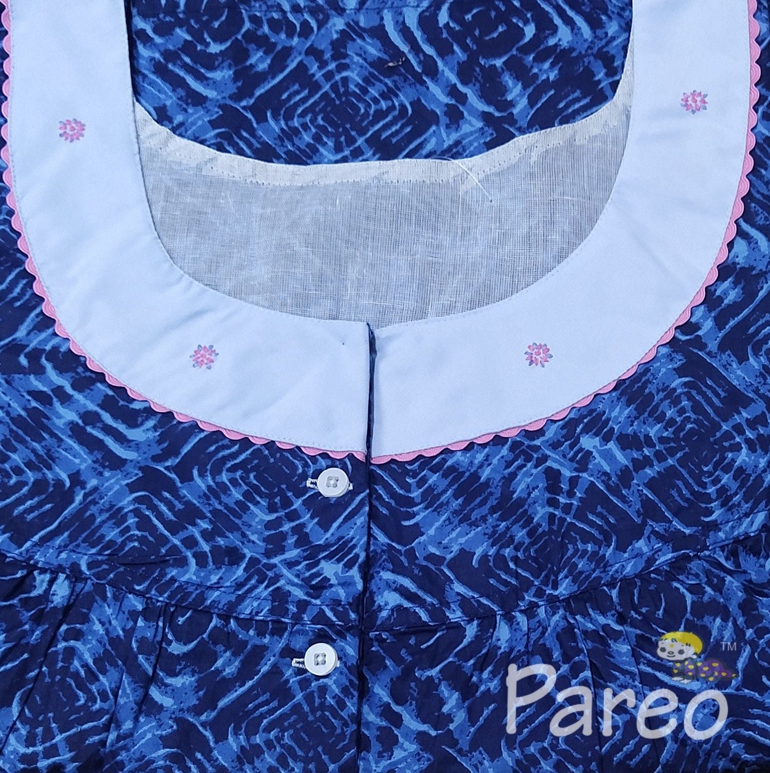 Soft Cotton With Pockets, Half Open Xlarge Printed Nighty