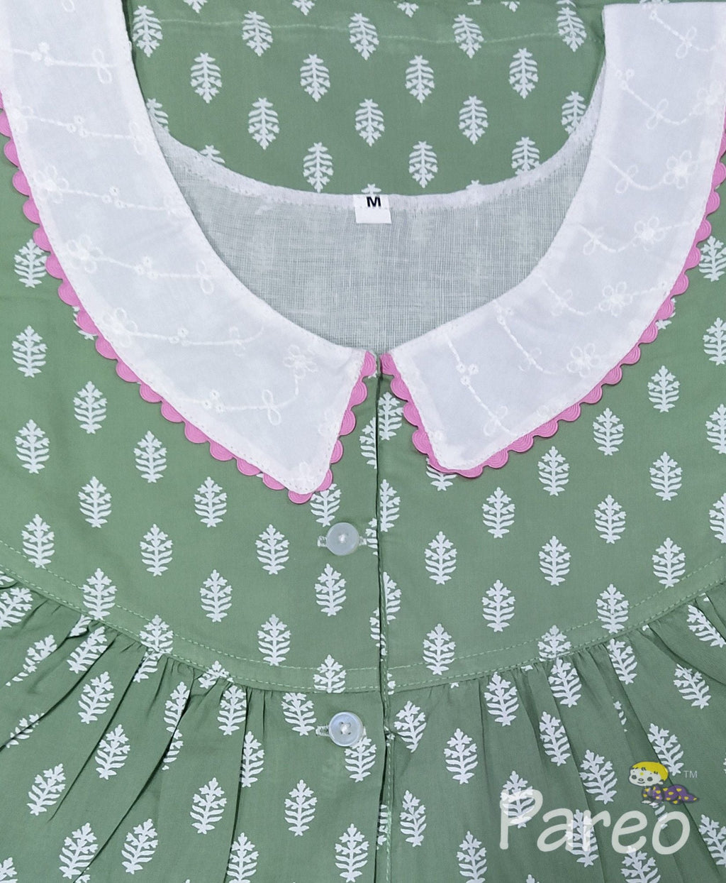Soft Cotton With Pockets, Half Open Medium Printed Nighty