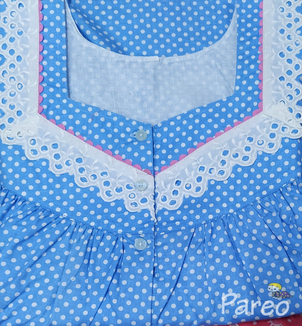 Cotton With Pockets, Half Open Medium Printed Nighty