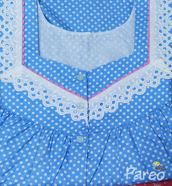 Cotton With Pockets, Half Open Medium Printed Nighty