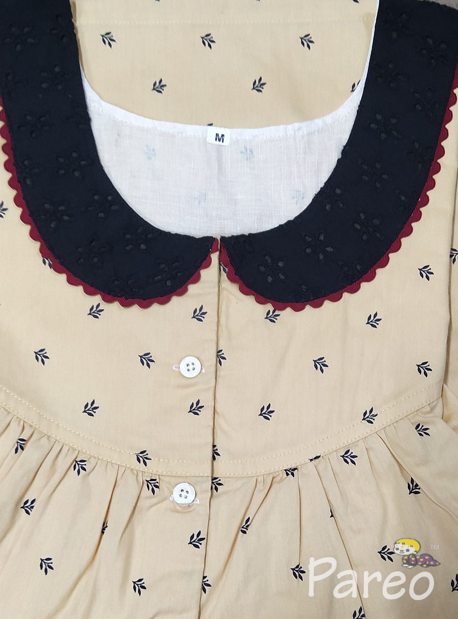 Cotton With Pockets, Half Open Medium Printed Nighty