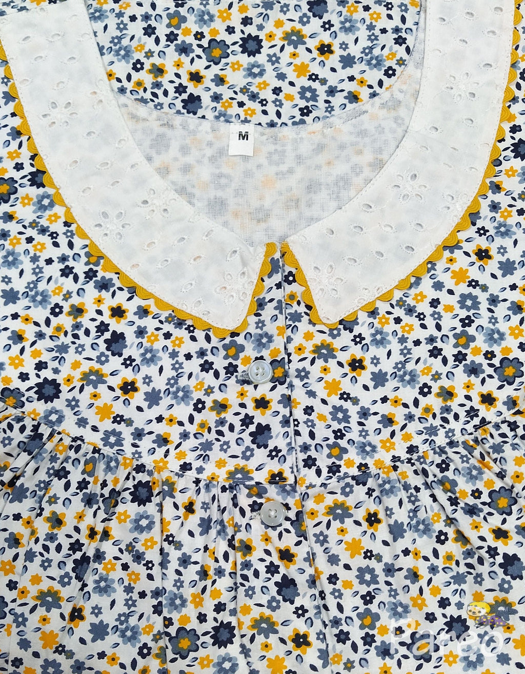 Cotton With Pockets, Half Open, Extra Long Medium Printed Nighty