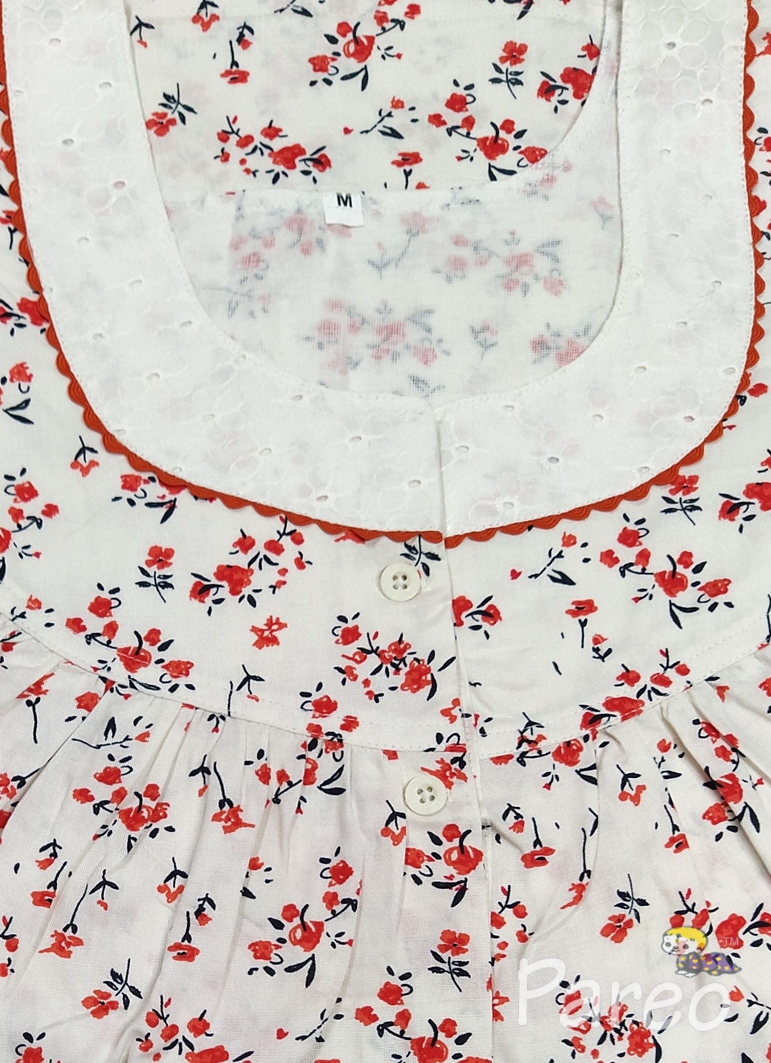 Rayon With Pockets, Half Open Medium Printed Nighty