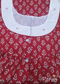 Soft Cotton With Pockets, Half Open, Extra Long Large Printed Nighty
