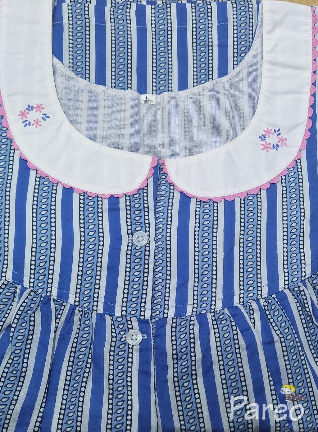Soft Cotton With Pockets, Half Open, Extra Long Large Printed Nighty