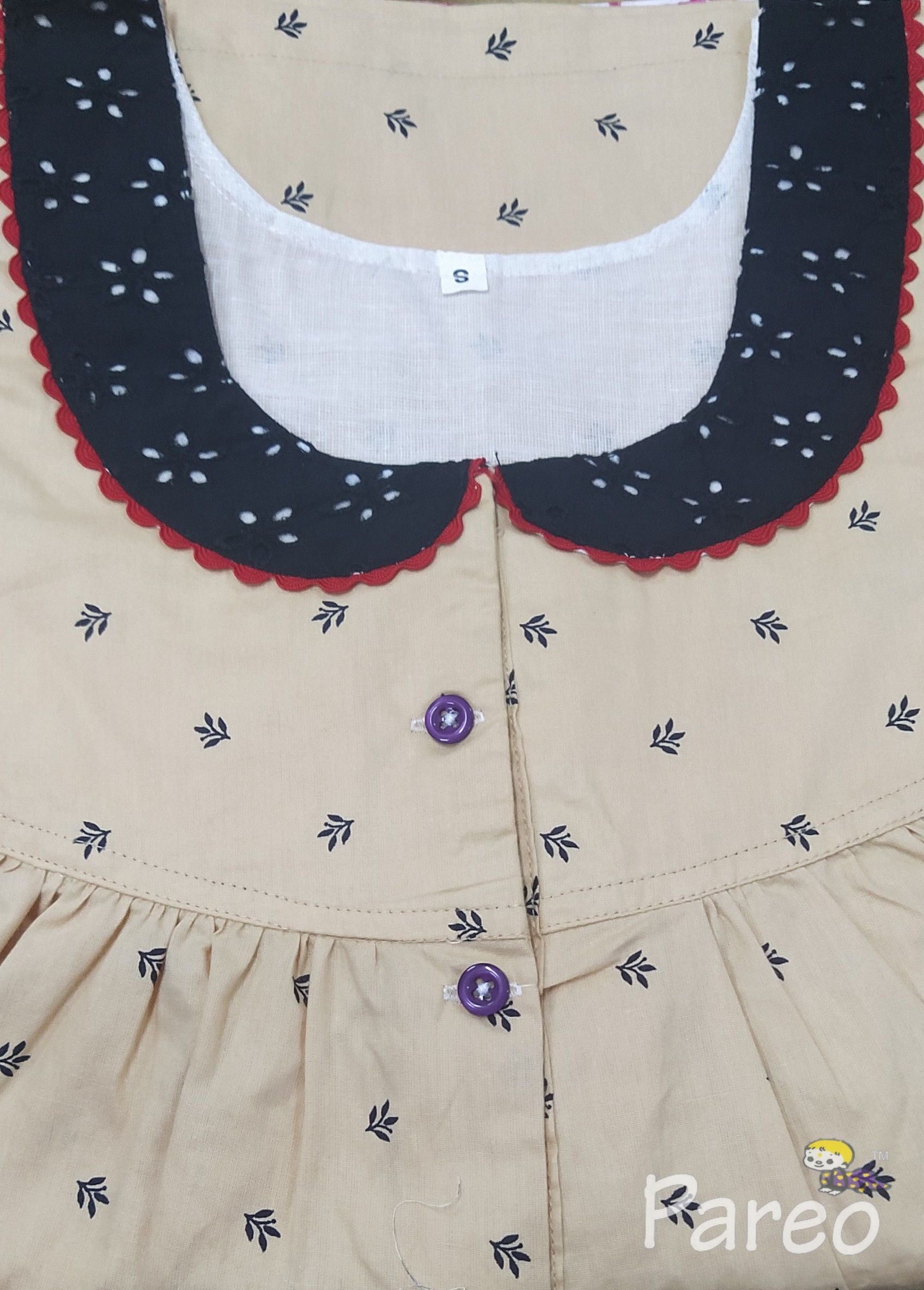 Cotton With Pockets, Half Open Small Printed Nighty