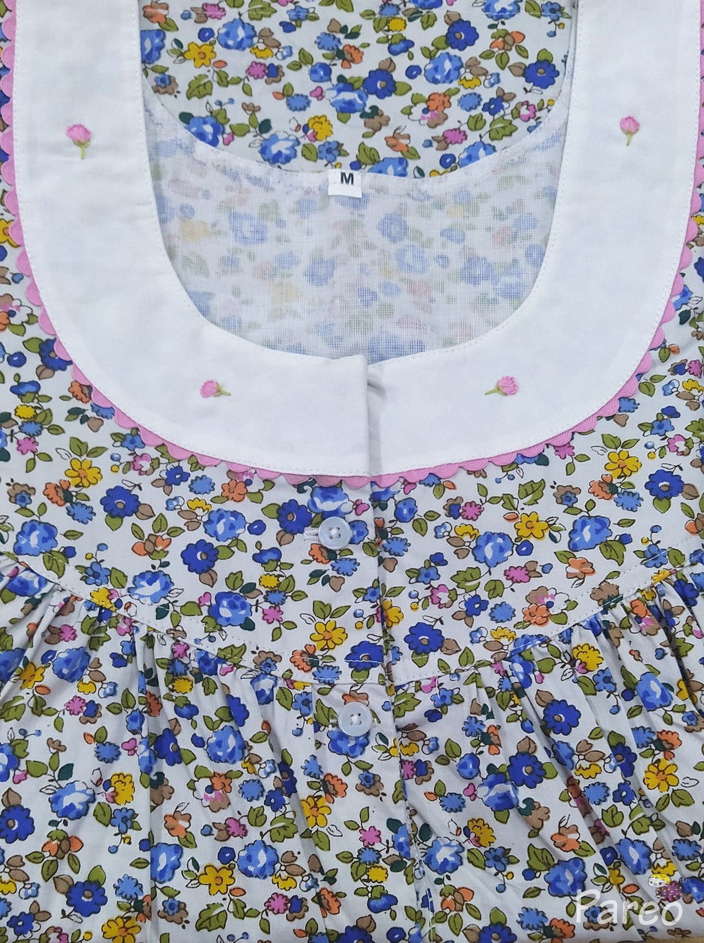 Cotton With Pockets, Half Open Medium Printed Nighty