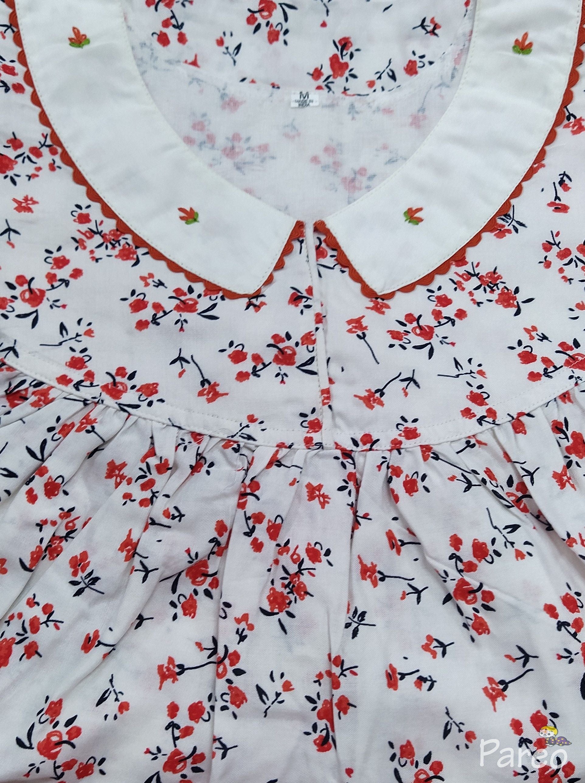 Rayon With Pockets, Half Open Medium Printed Nighty