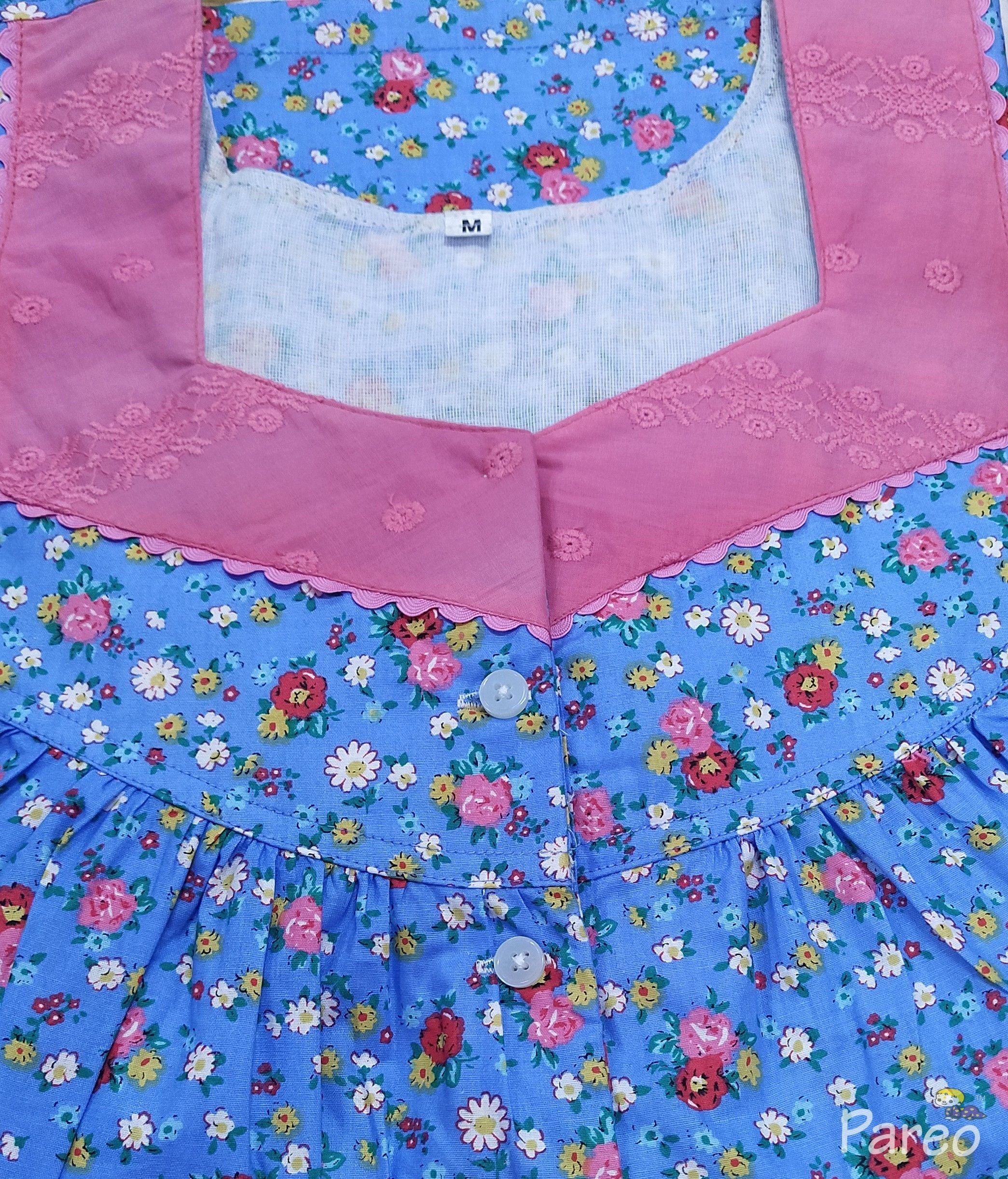 Cotton With Pockets, Half Open Medium Printed Nighty