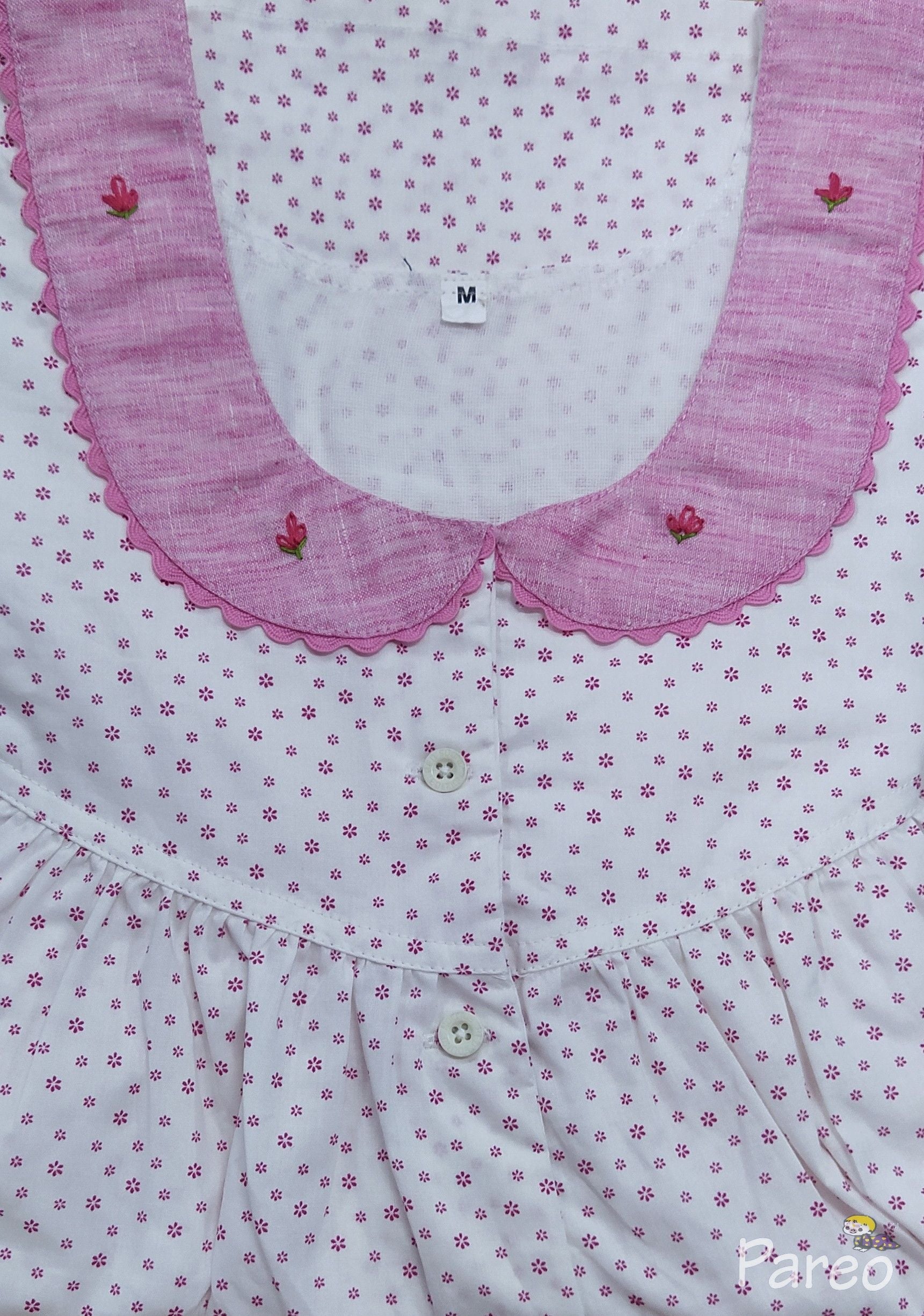 Cotton With Pockets, Half Open Medium Printed Nighty
