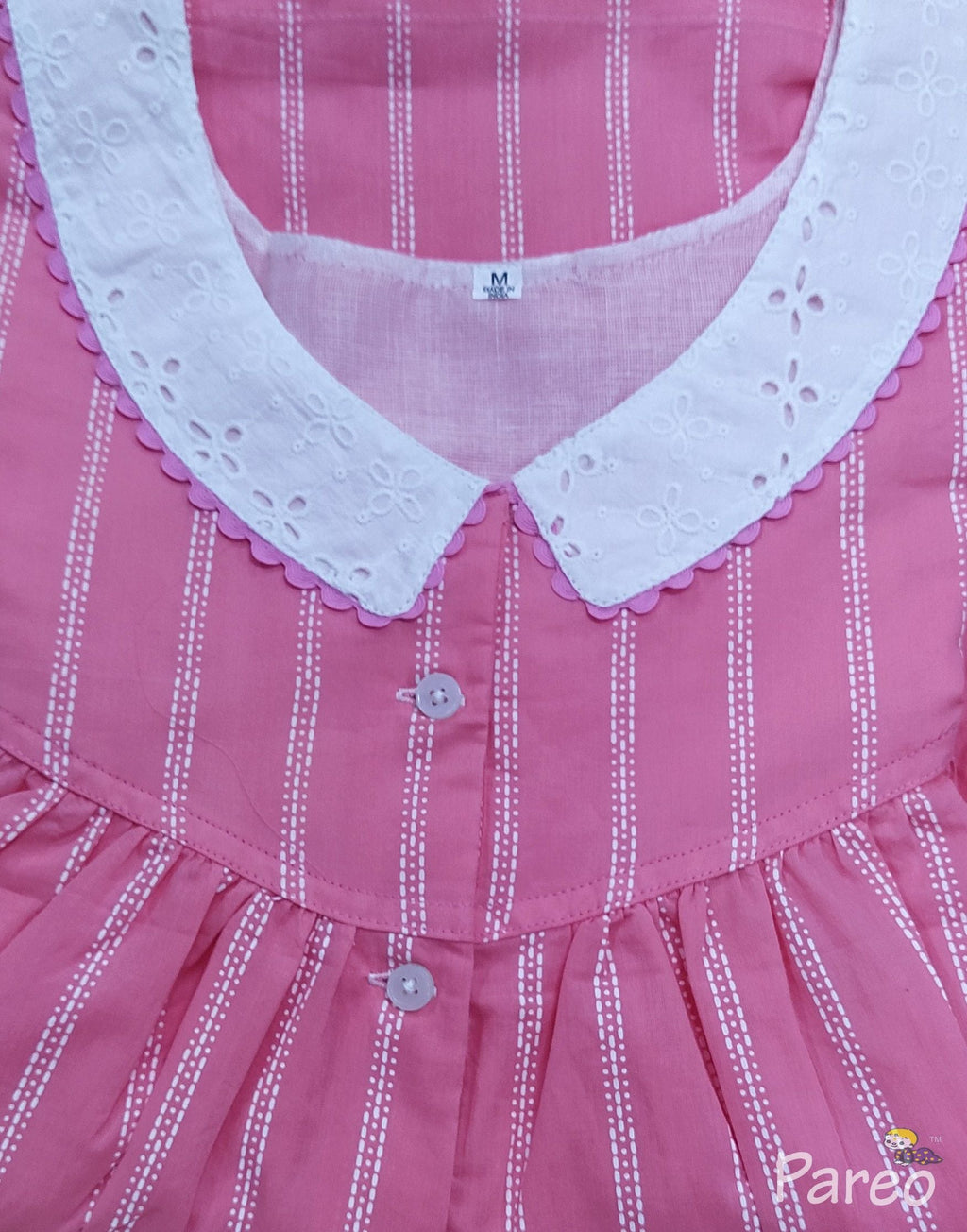 Soft Cotton With Pockets, Half Open Medium Printed Nighty