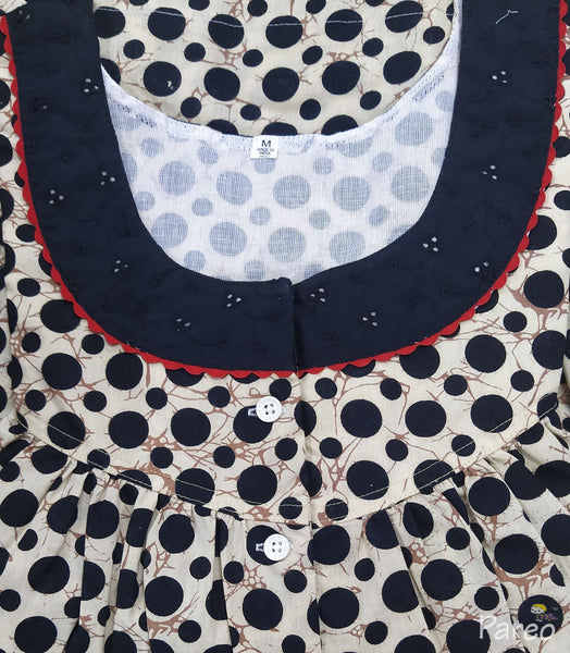 Cotton With Pockets, Half Open Medium Printed Nighty