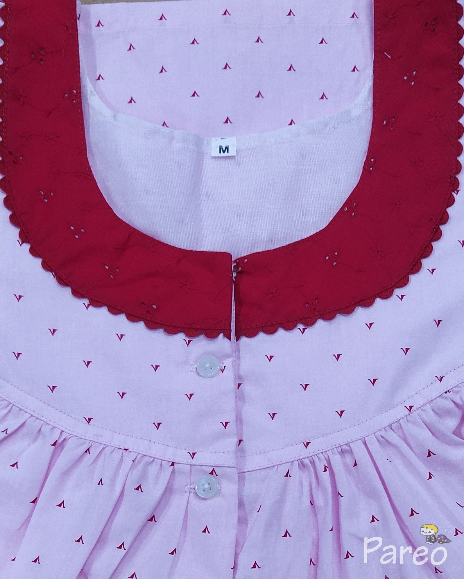 Cotton With Pockets, Half Open, Extra Long Medium Printed Nighty