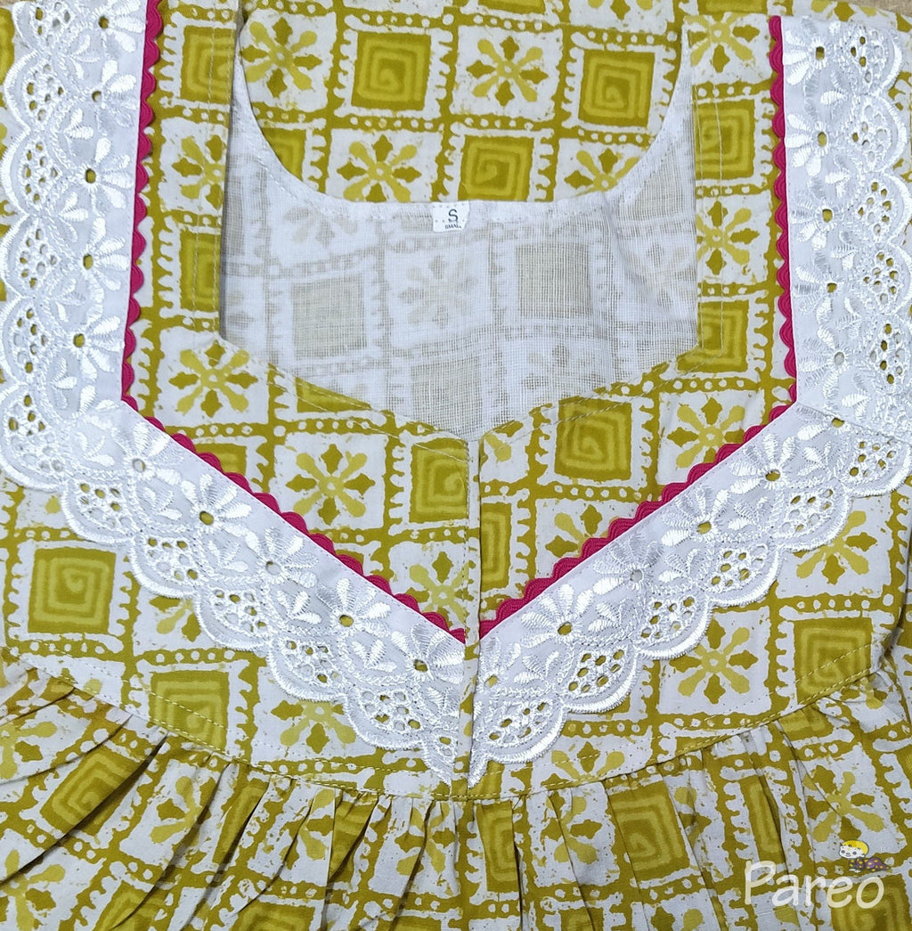 Cotton With Pockets, No Open Small Printed Nighty