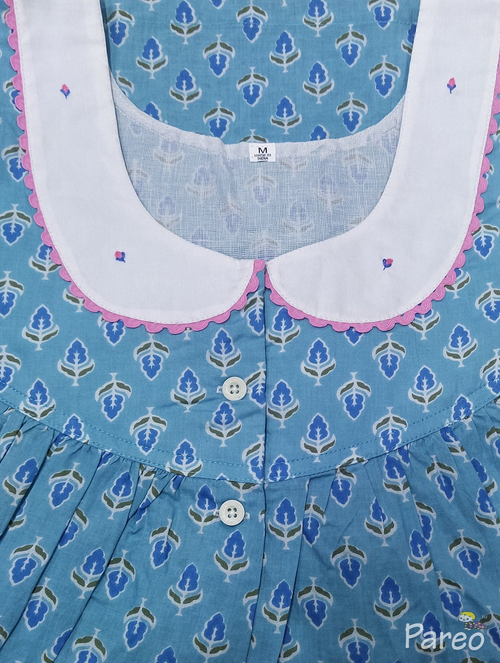 Soft Cotton With Pockets, Half Open Medium Printed Nighty