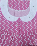Soft Cotton With Pockets, Half Open Medium Printed Nighty