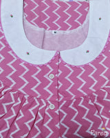 Soft Cotton With Pockets, Half Open Medium Printed Nighty