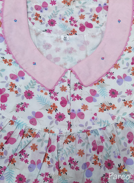 Soft Cotton With Pockets, No Open Medium Printed Nighty