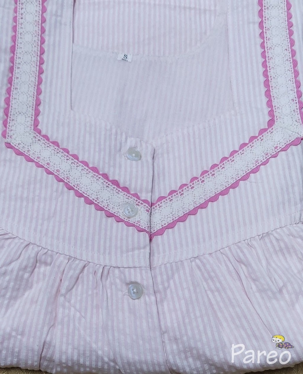 Cotton With Pockets, Half Open Small Printed Nighty