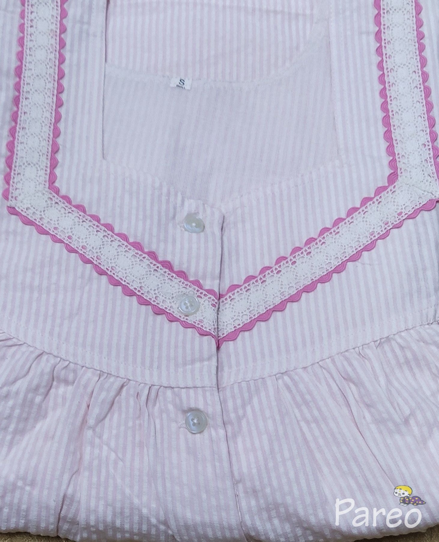 Cotton With Pockets, Half Open Small Printed Nighty