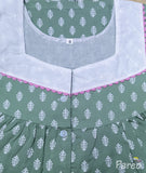 Soft Cotton With Pockets, Half Open Small Printed Nighty